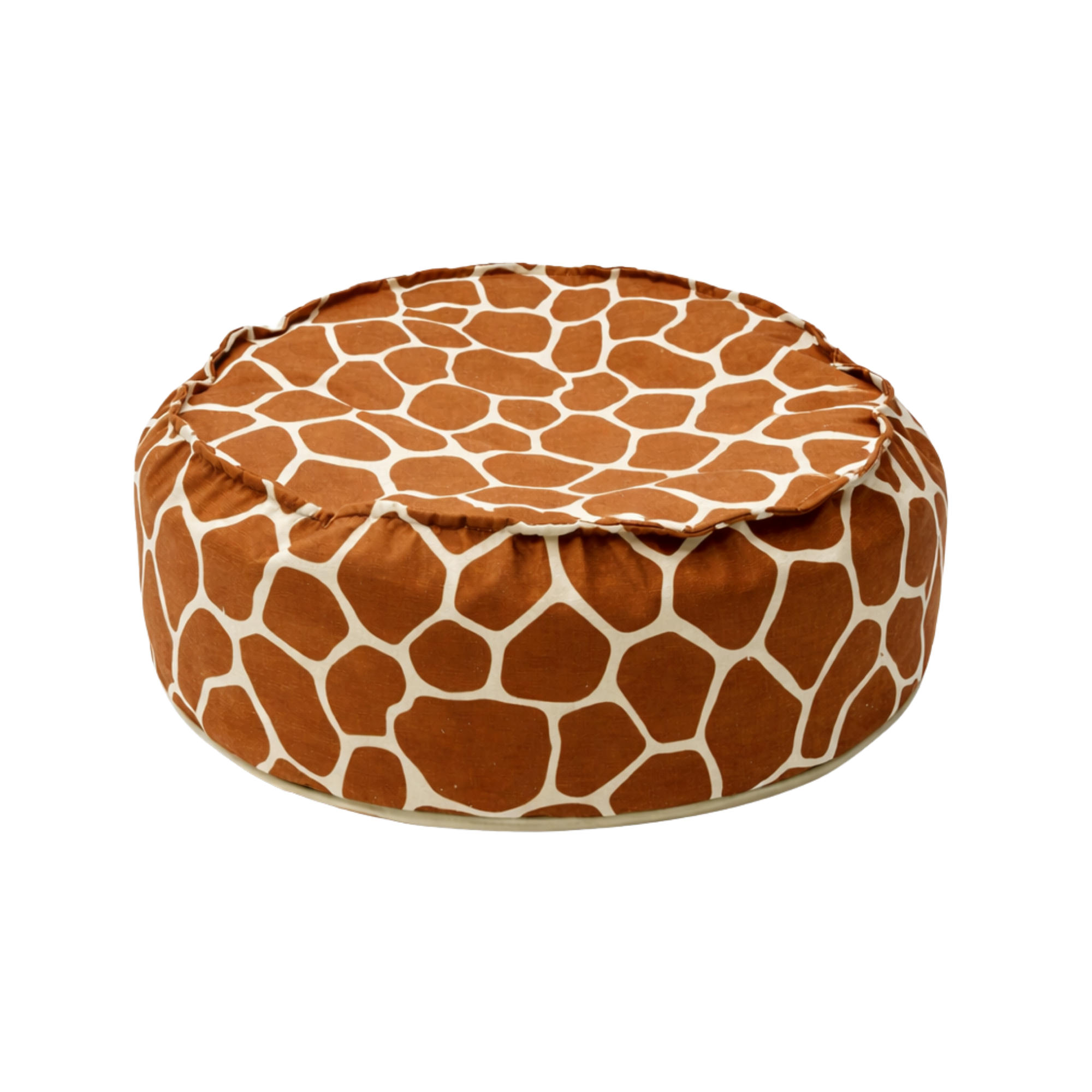 KINDER Sitzpouf Giraffe rund – weicher Hocker fürs Kinderzimmer - Creme/Braun, Textil (65/30/65cm) - Bees & Blooms