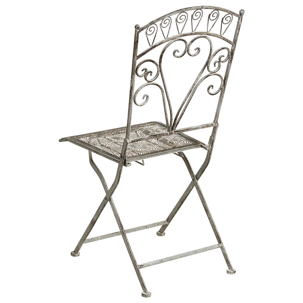 GARTENSTUHL 2er-Set Grau Nurra - Grau, Metall (42/92/47cm) - Beliani