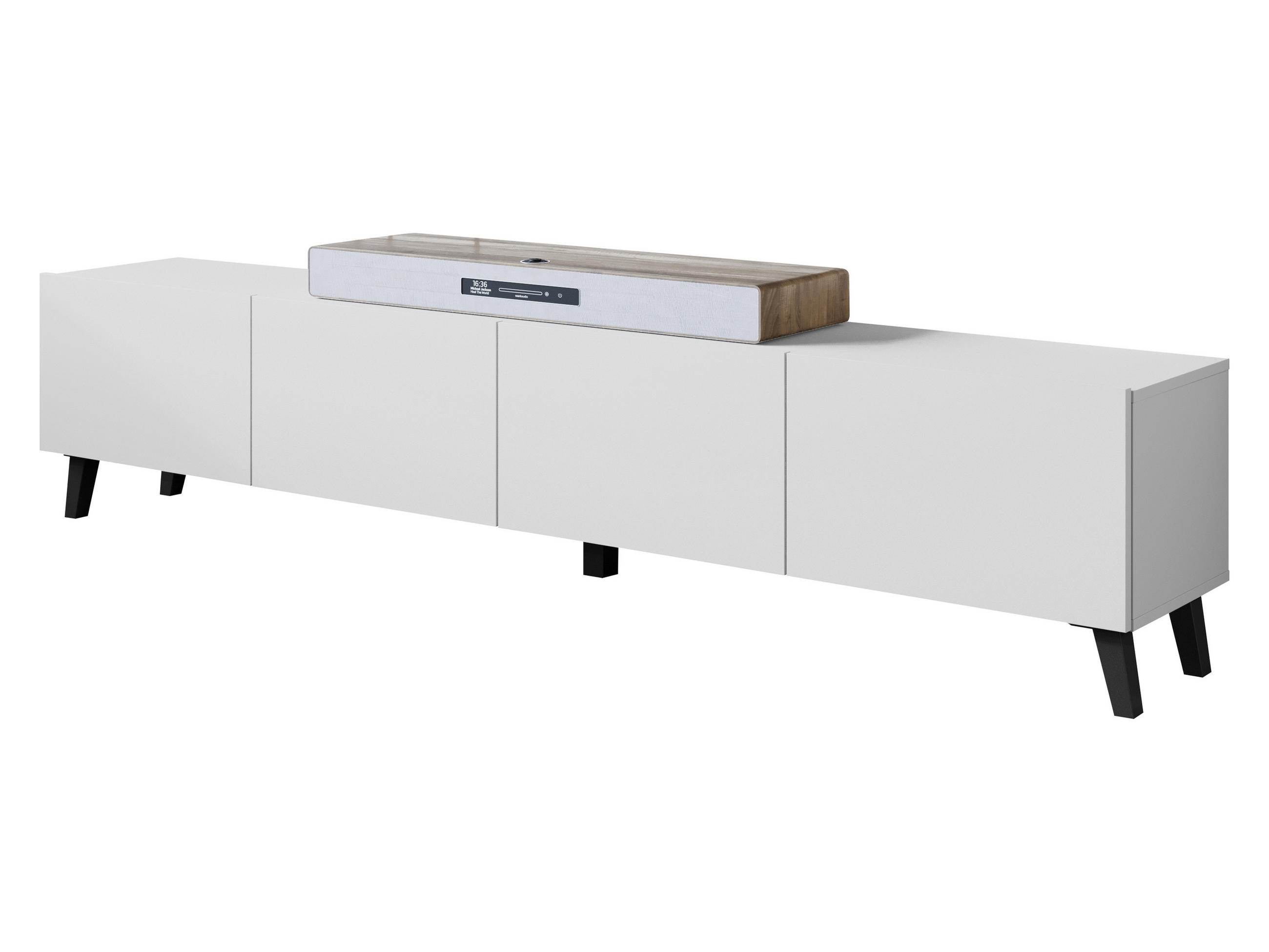 TV-LOWBOARD Phuket 190 - Schwarz/Weiß, Holzwerkstoff/Kunststoff (190/40/32cm) - MIRJAN24
