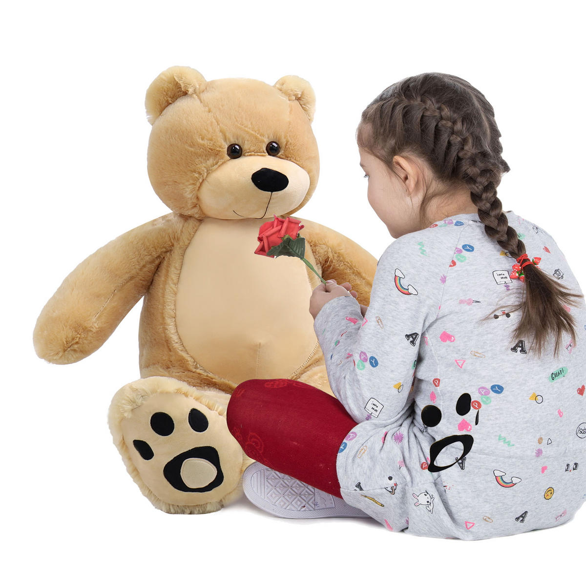 PLÜSCHTIER Teddy Hellbraun 92cm - Hellbraun, Textil (30/40cm) - Vercart