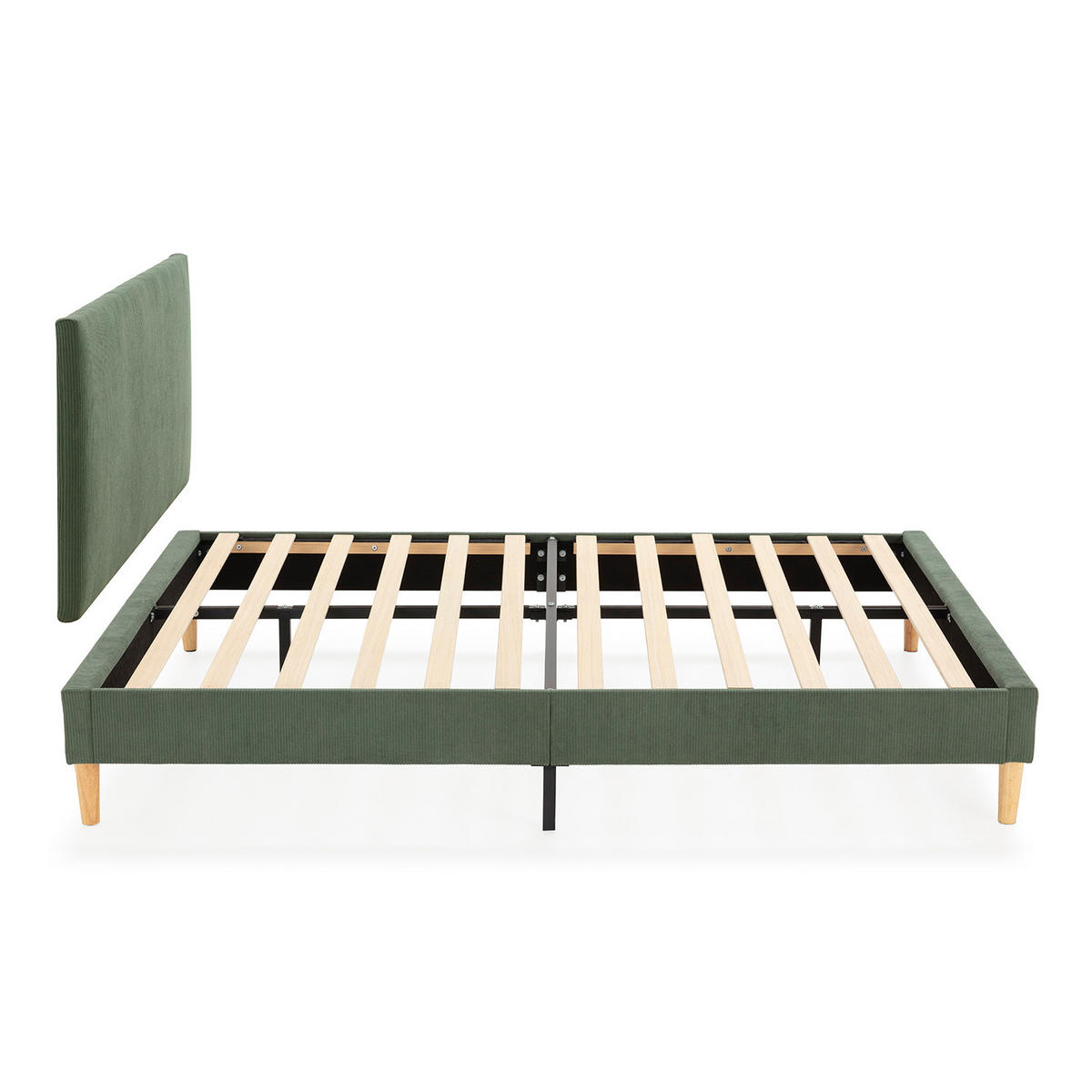 POLSTERBETT + kopfteil Bari 150x190 cm, Grün - Grün, Textil (190/150cm) - VS Venta-stock