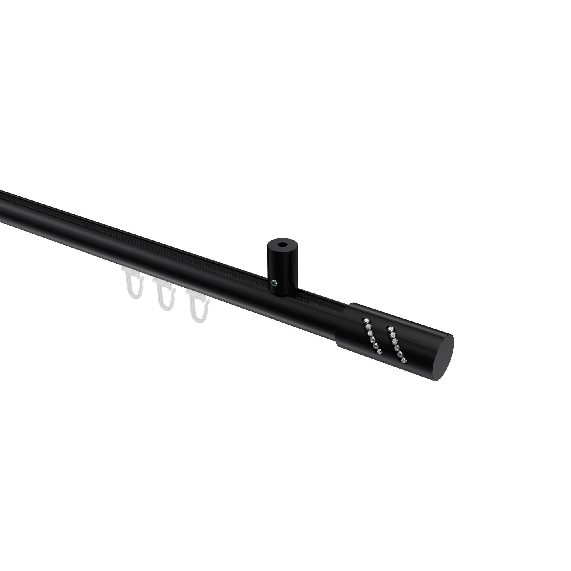 Interdeco Gardinenstange Schwarz 180 cm