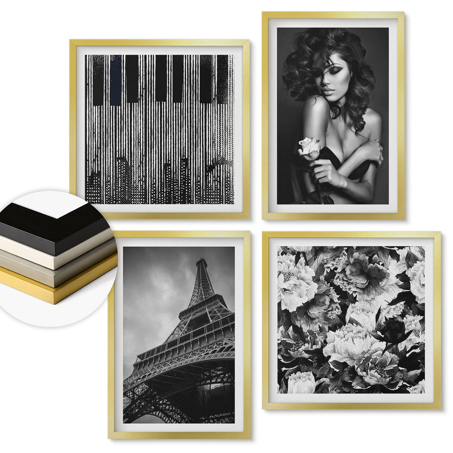 ArtPrintCave Wandbilder Gold 50x50 cm