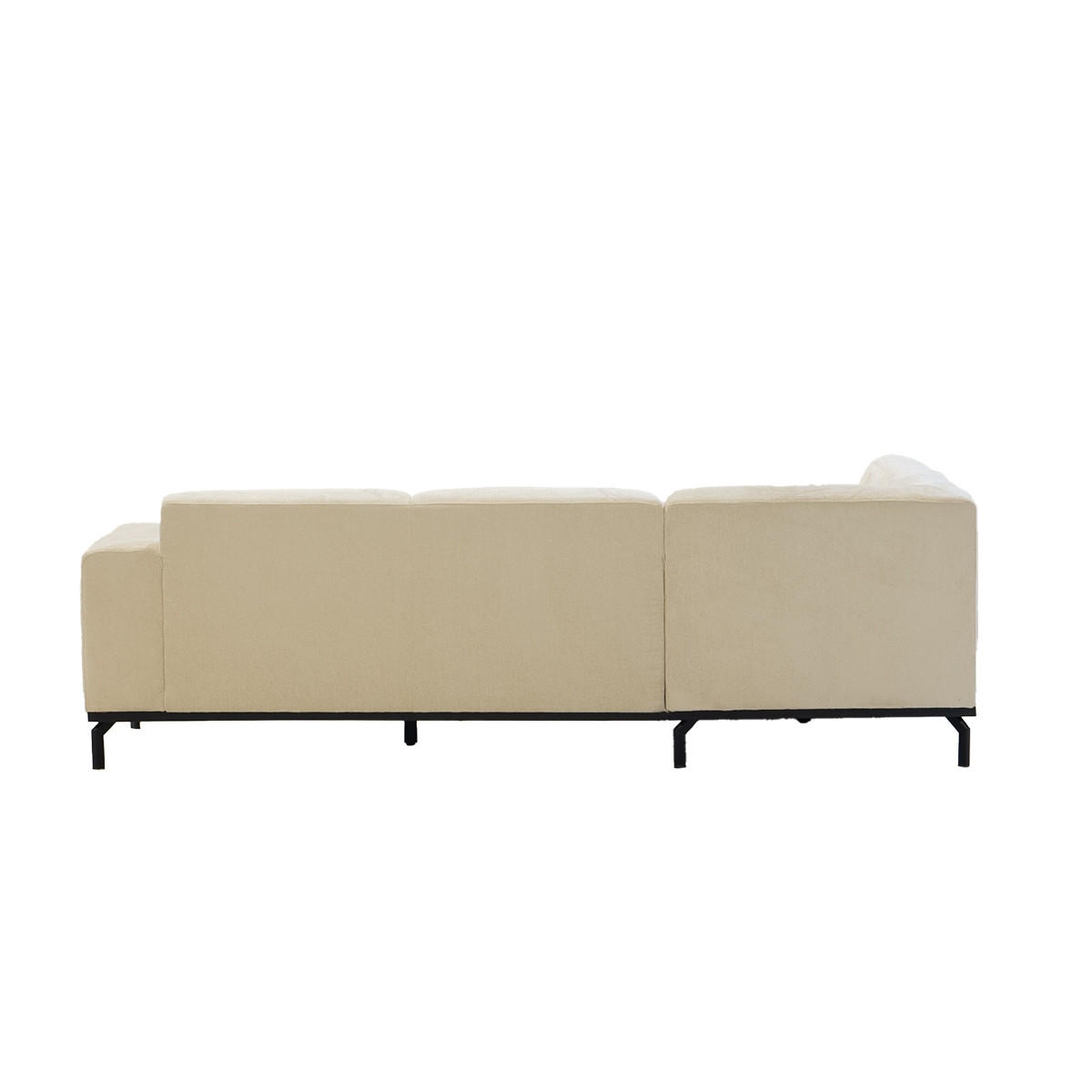 3-SITZER-ECKSOFA mit Ecke auf der linken Seite aus Stoff, beige - Beige, Metall (256/188cm) - Giga Meubel