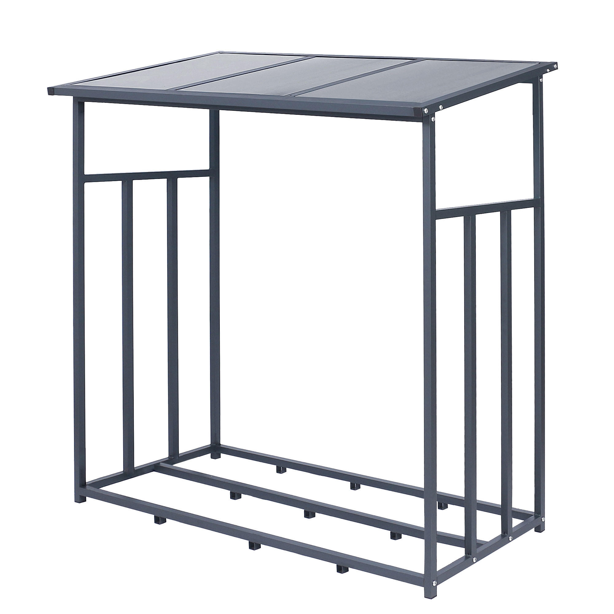 KAMINHOLZREGAL - Schwarz, Metall (83/185/187.5cm) - ML-DESIGN