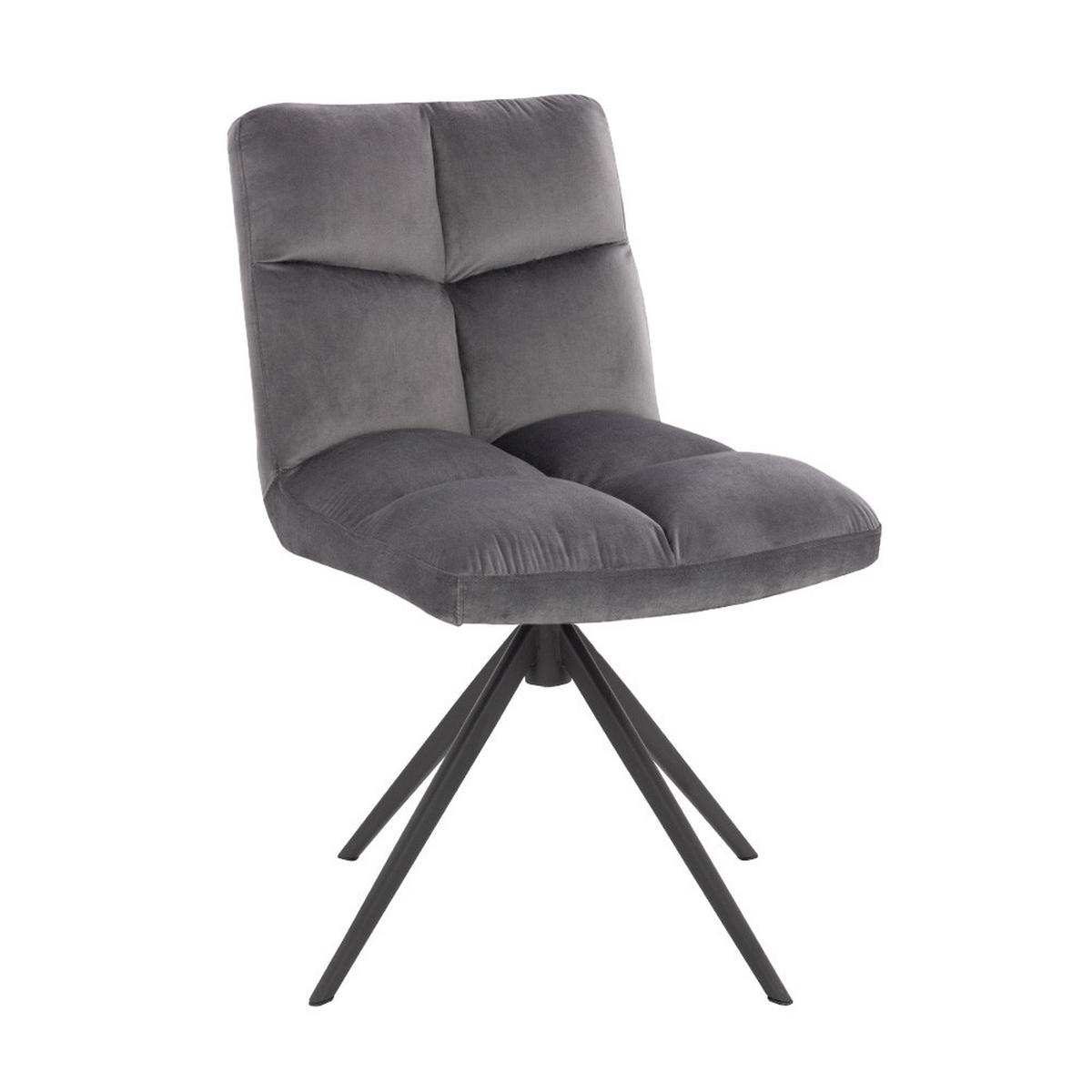 ESSZIMMERSTUHL NODA - Farbe: Hellgrau, Menge: 2 - Hellgrau, Textil/Metall (61/84/47cm) - Home Deluxe