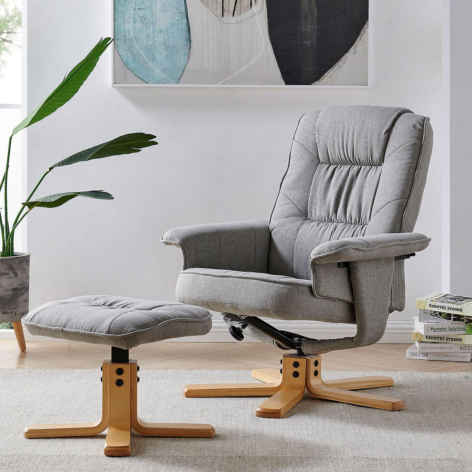 RELAXSESSELSET CHARLY - Grau, Textil (76/87/61cm) - IDIMEX