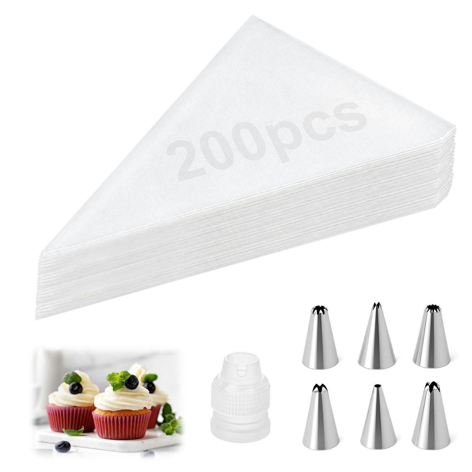 SPRITZBEUTEL Set 200 Stück mit 6 Spritztüllen - Transparent, Kunststoff (24/1/34.5cm)