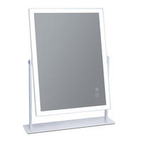 SCHMINKSPIEGEL mit LED Lichtleiste und Bluetooth Weiß 30/41 cm - Weiß, Metall (30/41/3cm) - VANITII