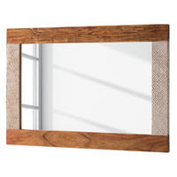 SPIEGEL - Akazie massiv - Ecru / Akazie - Braun, Holz/Metall (90/60/3cm) - home24