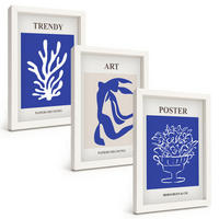 BILDER SET 3er Set - 20x30 cm Weißer Rahmen - Matisses abstrakte Plakate - Weiß, Kunststoff (20/30cm) - TULUP