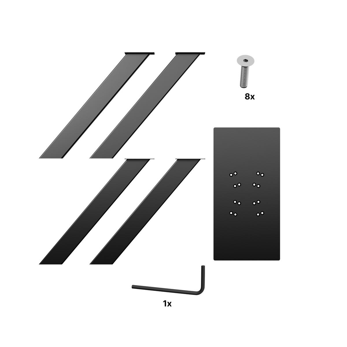 TISCHBEINE Alphard Metall Schwarz 72cm - Schwarz, Metall (45/72/150cm) - Metalo Pro