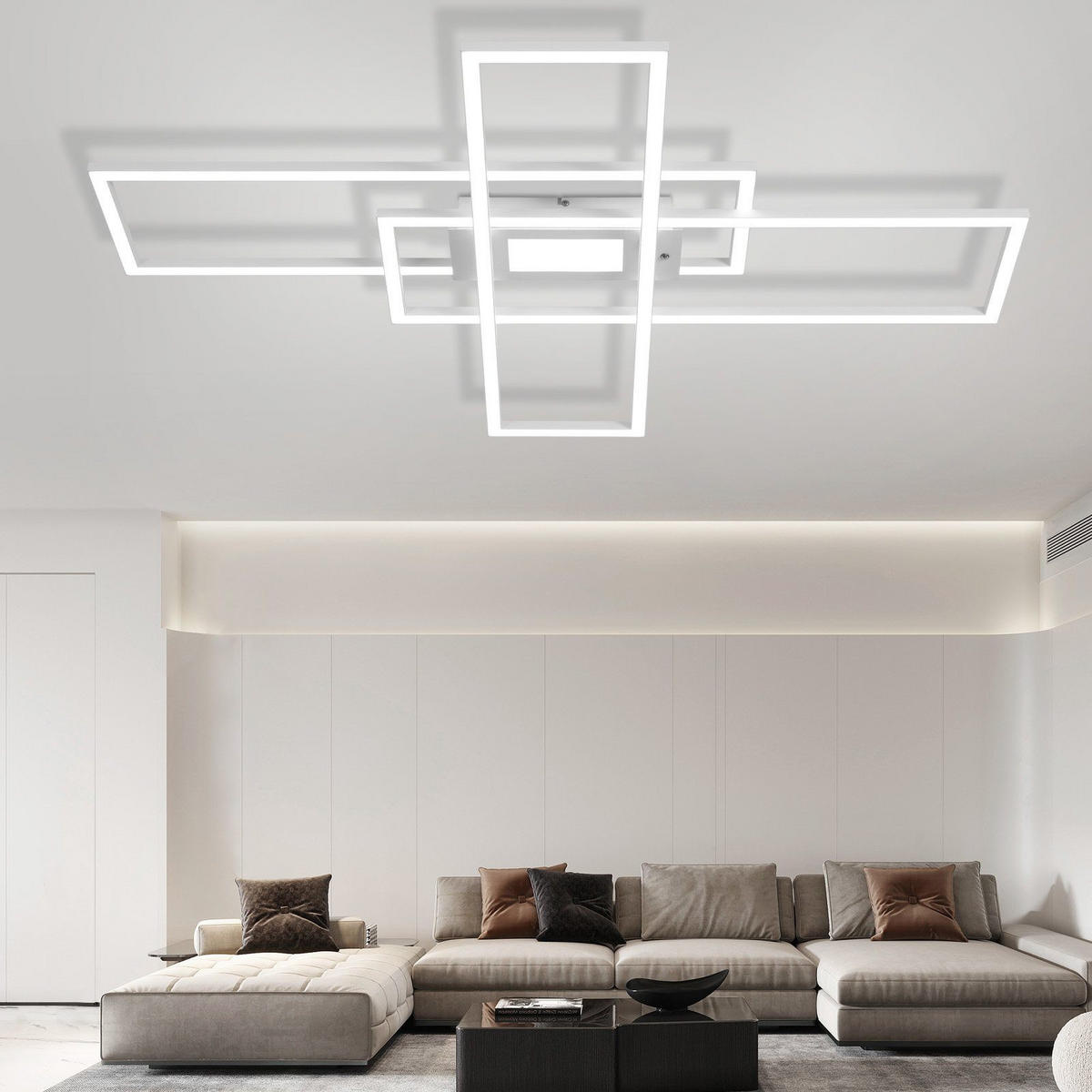 LED-DECKENLEUCHTE Lauren 99/70/7 cm - Weiß, Metall (99/70/7cm) - Nettlife