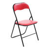 BESUCHERSTUHL Lederlook rot/schwarz - Rot/Schwarz, Textil/Metall (45/78/45cm) - CLP