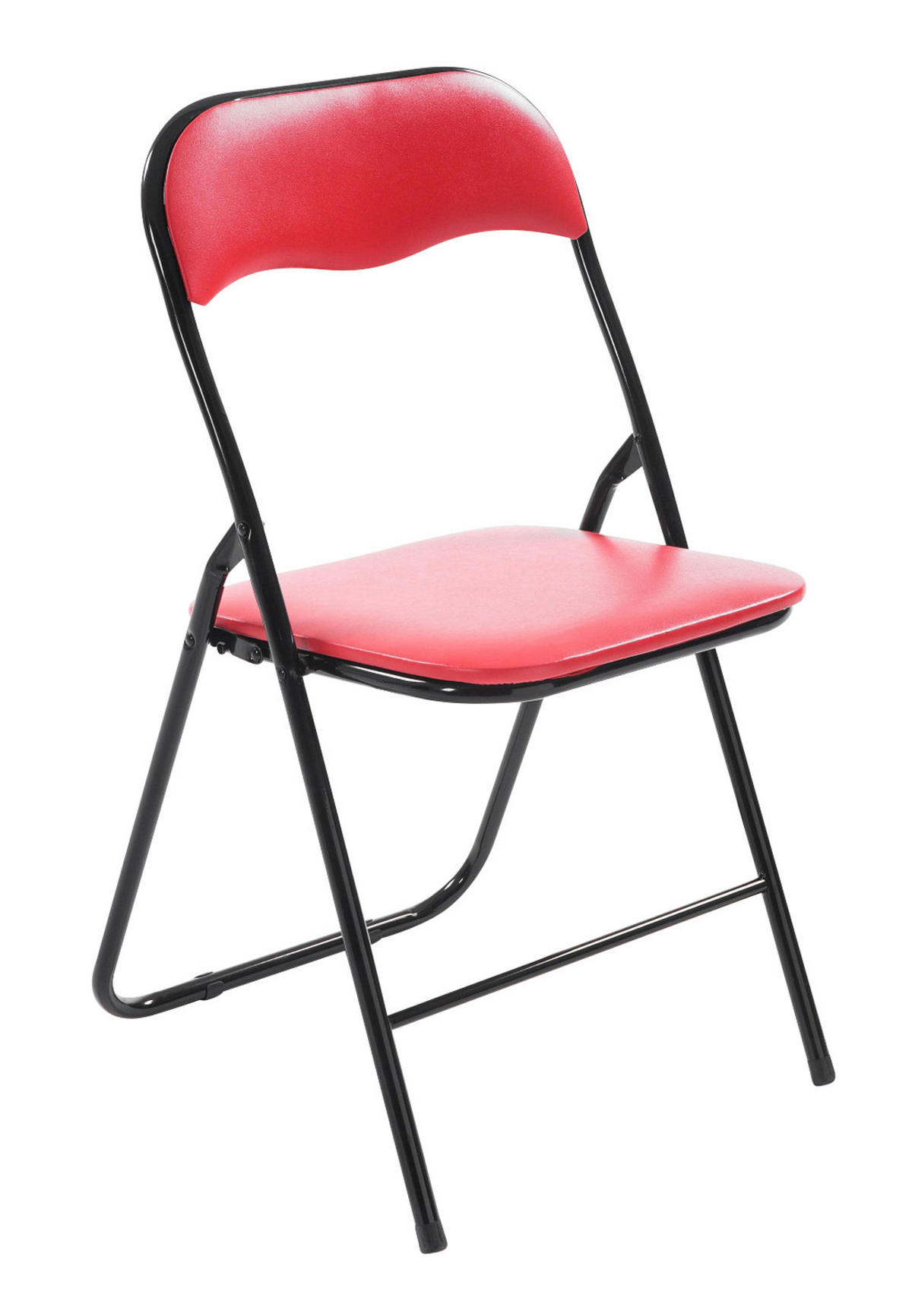 BESUCHERSTUHL Lederlook rot/schwarz - Rot/Schwarz, Textil/Metall (45/78/45cm) - CLP
