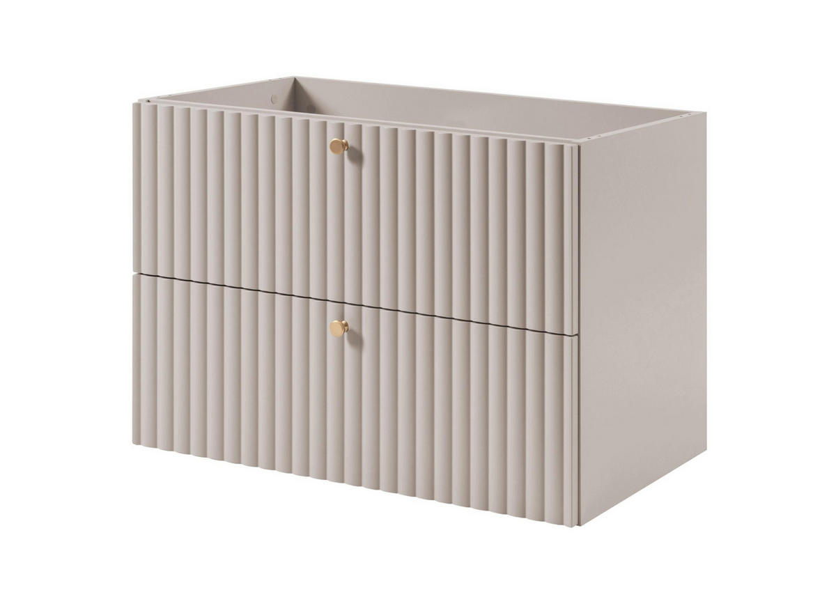 WASCHBECKENUNTERSCHRANK BELLO geriffelt Kaschmir matt 80/57/46 cm - Kaschmir, Holzwerkstoff/Metall (80.2/57/46cm) - Rodan