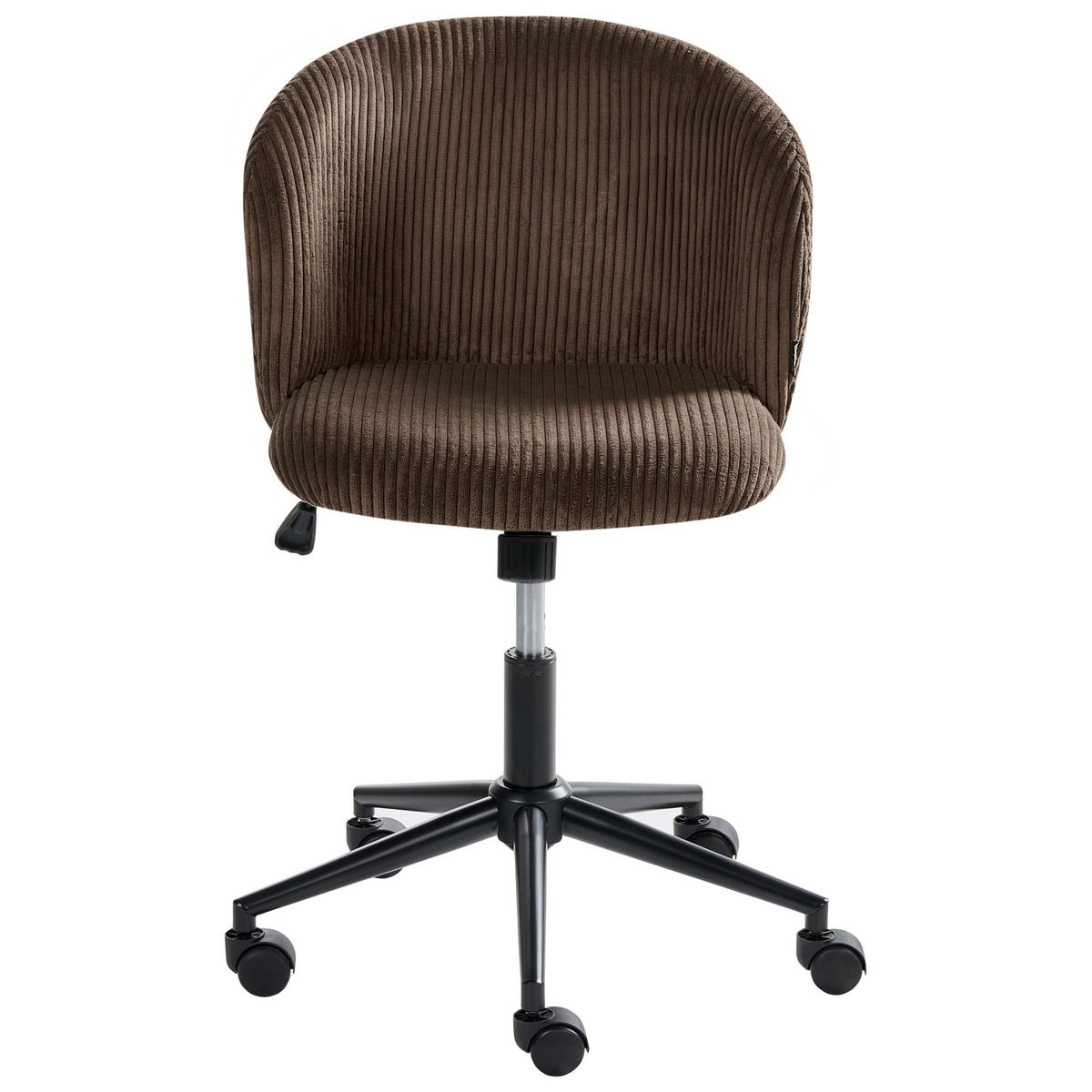 BÜROSTUHL Cord Dunkelbraun Miles - Dunkelbraun, Textil (55/76/55cm) - Beliani