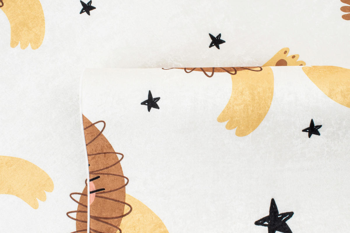 KINDERTEPPICH mit Löwenmotiv Happy 80x150 cm - Beige, Textil (80/150cm) - Nazar Rugs