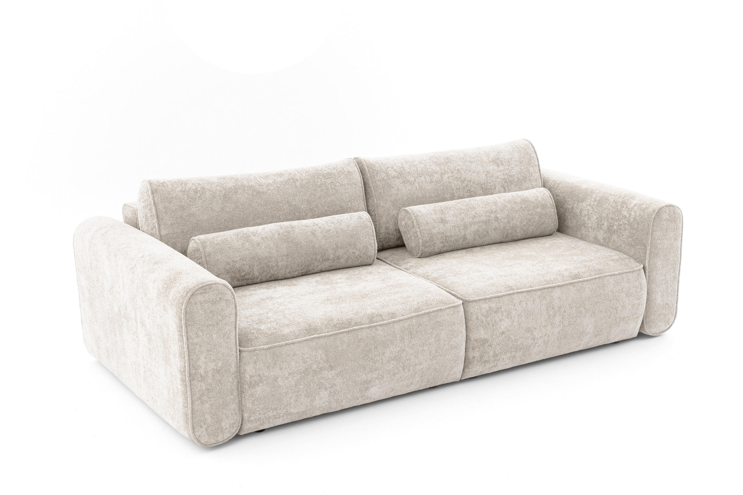 ECKSOFA Motion mit Schlaffunktion Funktional 3-sitzer Sofa - Beige, Textil (250/120cm) - Muffo