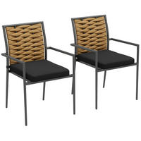 GARTENSTÜHLE Outdoor-Stühle Terrassenstühle, wetterbeständig, modernes Design, 57 x 58 x 87cm, Braun+Schwarz+Grau - Multicolor, Metall (57/87/58cm)