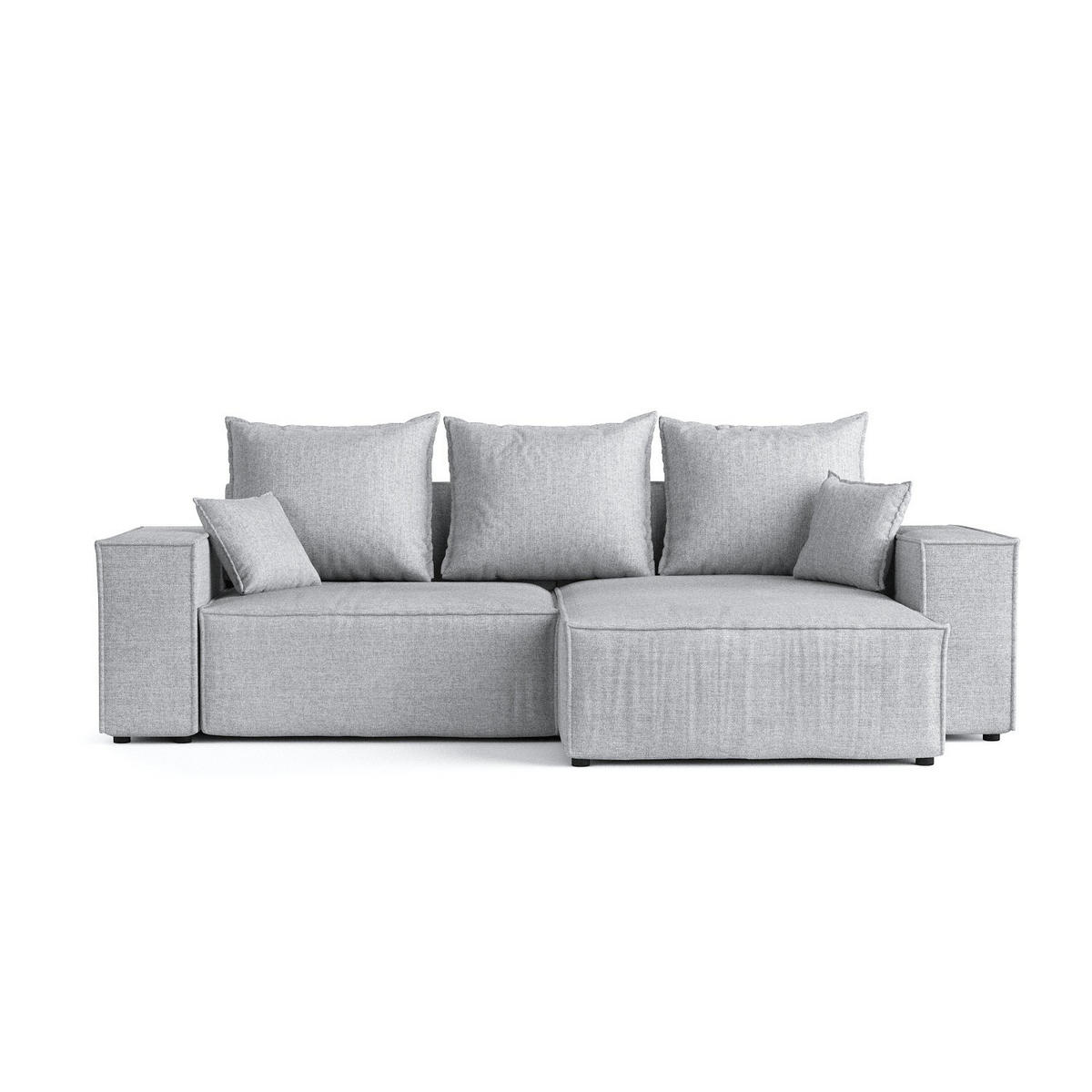 ROHOVÁ SEDAČKA SENSO, textil, Světle béžová - černá/světle šedá, dřevo/kompozitní dřevo (255/148cm) - AltaBeds