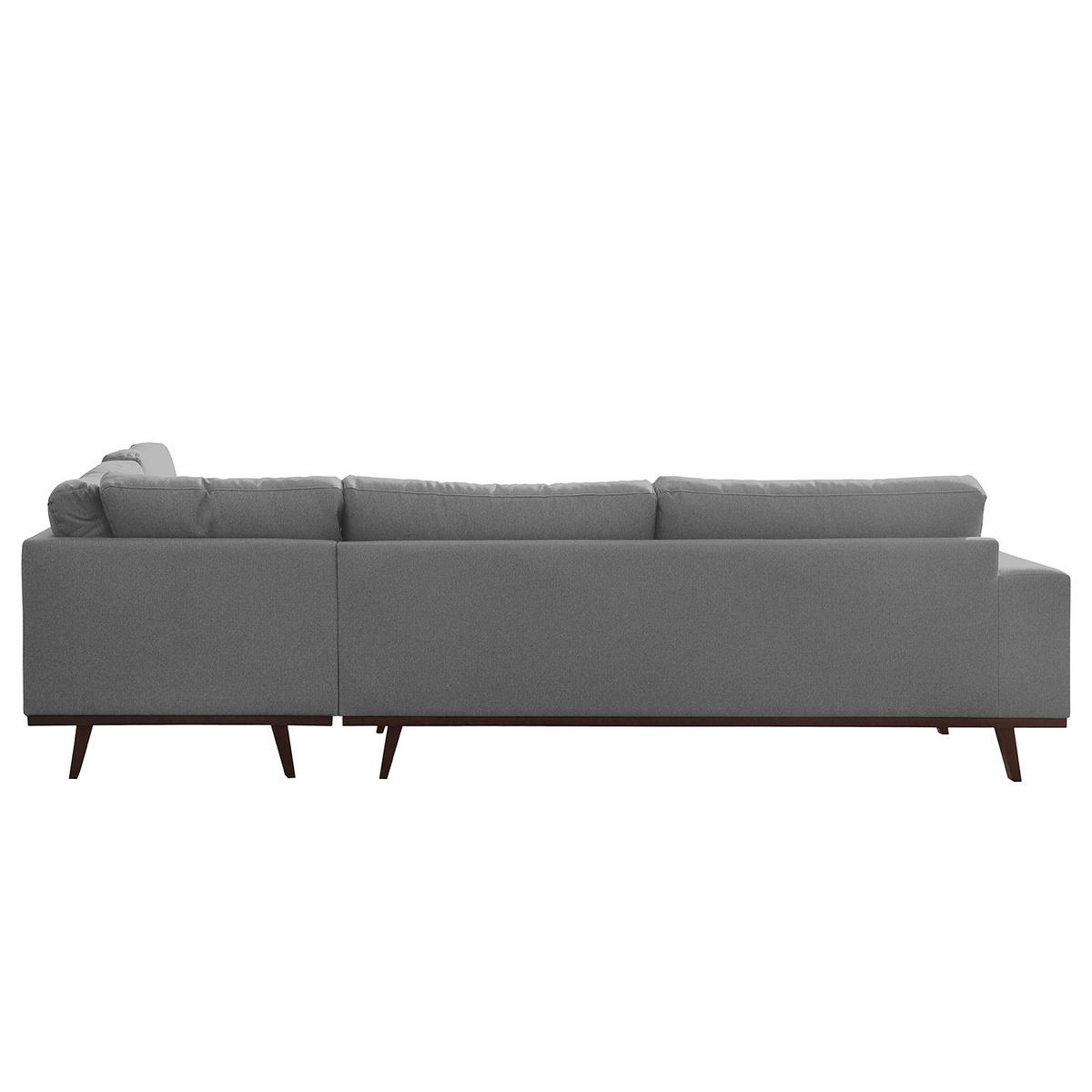 ECKSOFA mit Ottomane - Braun/Grau, Holz/Textil (287/219cm) - home24