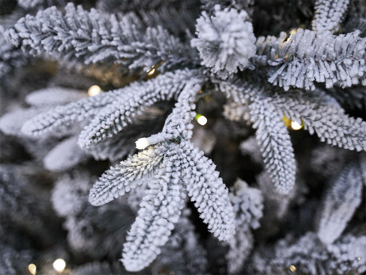 LAALU WEIHNACHTSBAUM künstlich DELUXE Tanne Anita 180 cm mit SMART LED LIGHTING mit Ständer - Weiß, Kunststoff (180cm) - LAALU