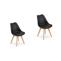 ESSZIMMERSTUHL Lars (2er Set) - Schwarz/Naturfarben, Holz/Textil (49/82/49cm) - Home Collective