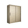 SCHWEBETÜRENSCHRANK Westa I - Silberfarben/Sonoma Eiche, Holzwerkstoff/Metall (150/200/58cm) - MIRJAN24