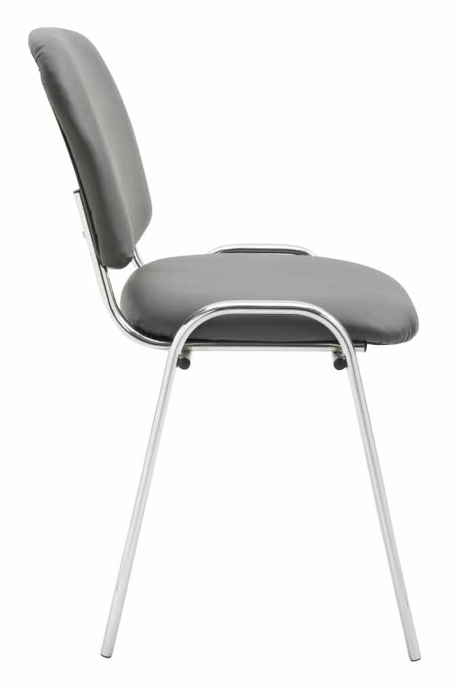 BESUCHERSTUHL 4er Set Lederlook grau - Grau, Textil/Metall (54/79/48cm) - CLP