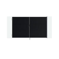 STAHLFLÜGELTOR Nali Mattschwarz 3m H.180cm - Schwarz, Metall (293/180cm) - Casanoov