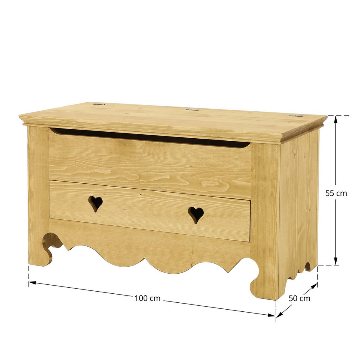 KOMMODE aus Massivholz MEXICANA - Honig, Holz (100/55/50cm) - Seart