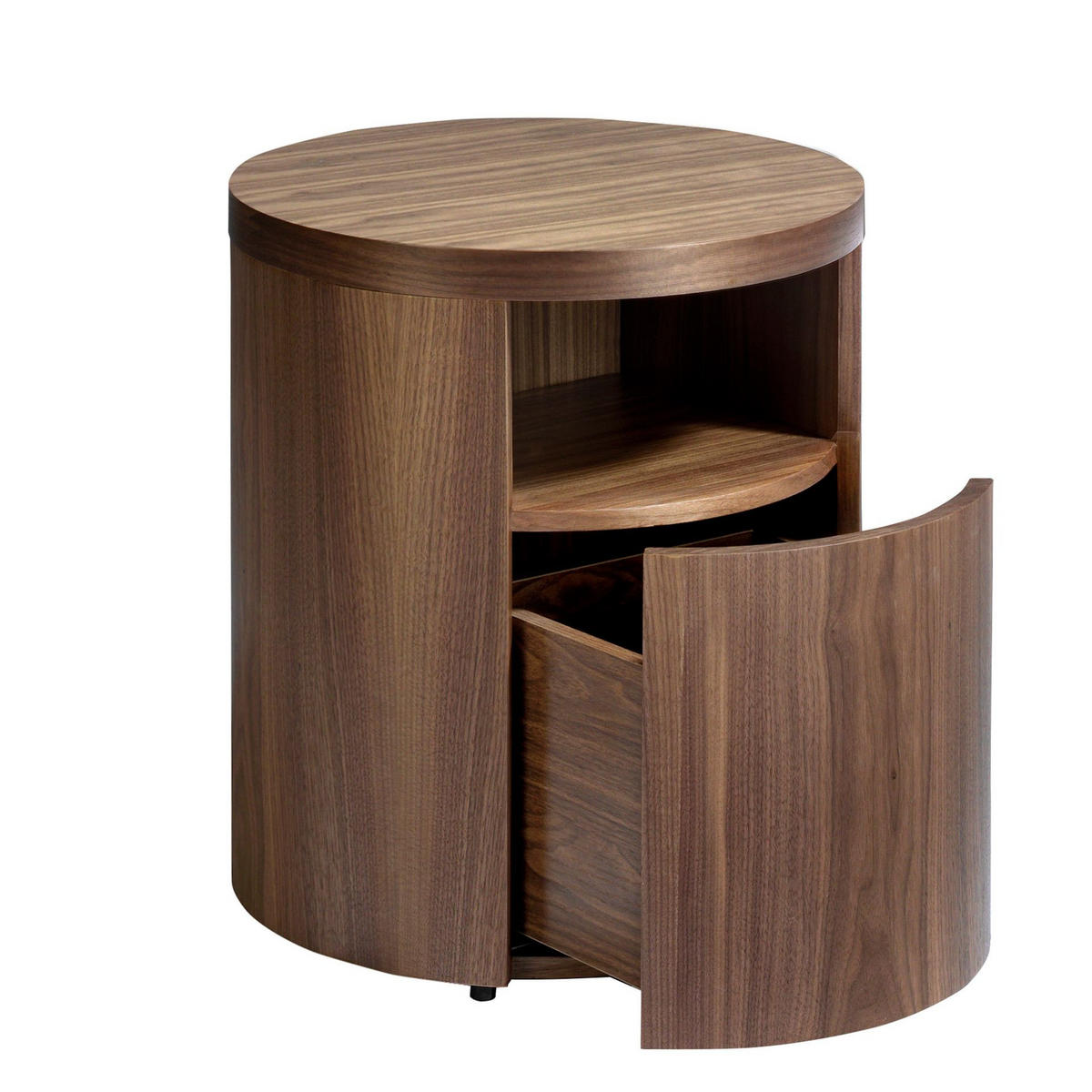 NACHTSCHRANK Nachttisch Nussbaum Ø48/55 cm - Nussbaumfarben, Holz (48/55/48cm) - ANGEL CERDA