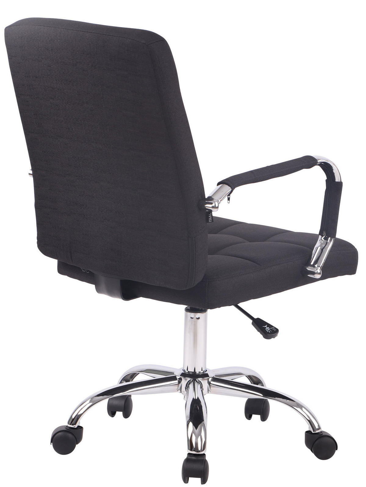 DREHSTUHL Stoff schwarz - Chromfarben/Schwarz, Textil/Metall (58/92/65cm) - CLP