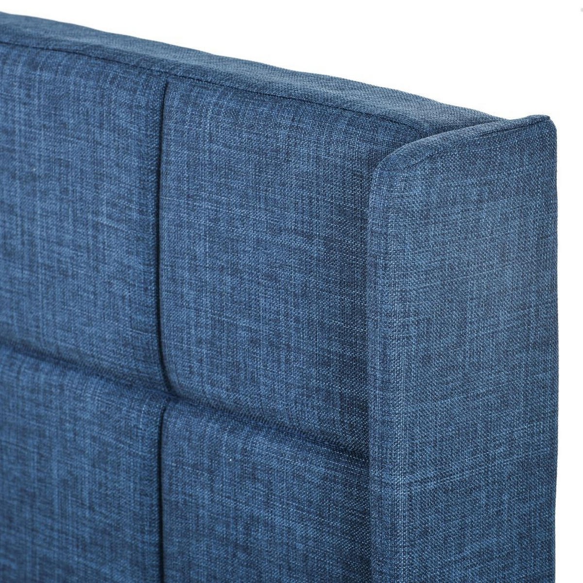 POLSTERBETT 140/200 cm in Blau Leinen - Blau, Holz/Textil (140/200cm) - KOMHTOM