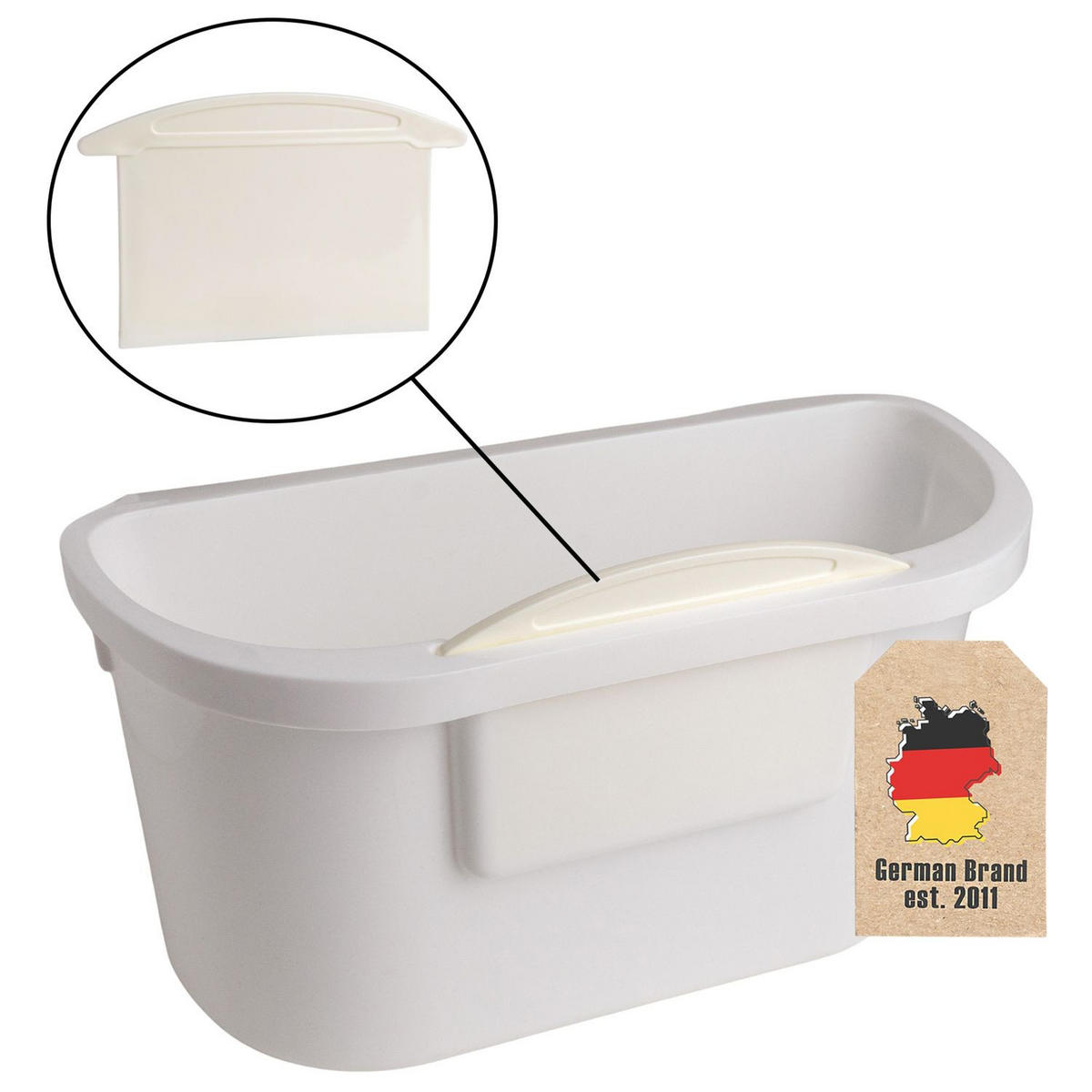 KÜCHEMÜLLEIMER mit Spatel - Weiß, Kunststoff (14.7/15/29cm) - Intirilife