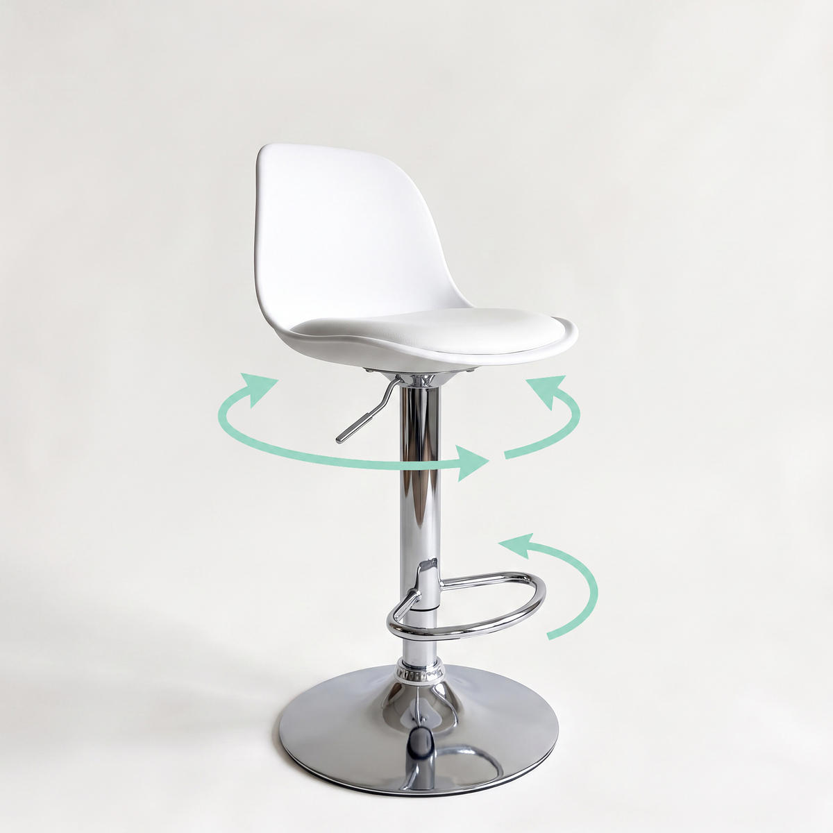 SCAUN Alb bar Set-2 reglabil pe înălțime cu spătar - multicolor, material plastic/metal (38/103/38cm) - Relaxdays