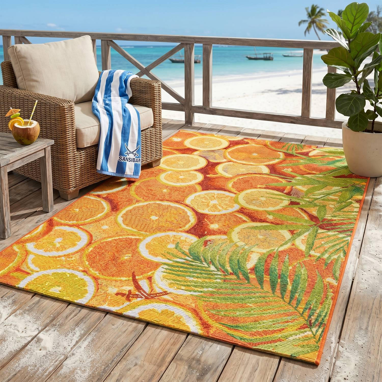 Sansibar Sylt Outdoorteppich Orange 160x230 cm