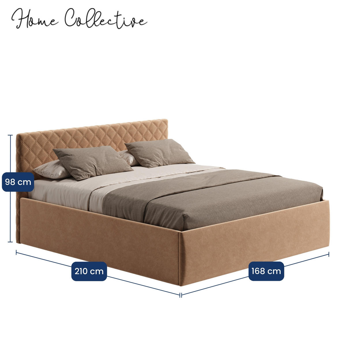 POLSTERBETT 160x200 cm Bonnellfederkernmatratze H2 in Beige - Beige, Textil (160/200cm) - Home Collective