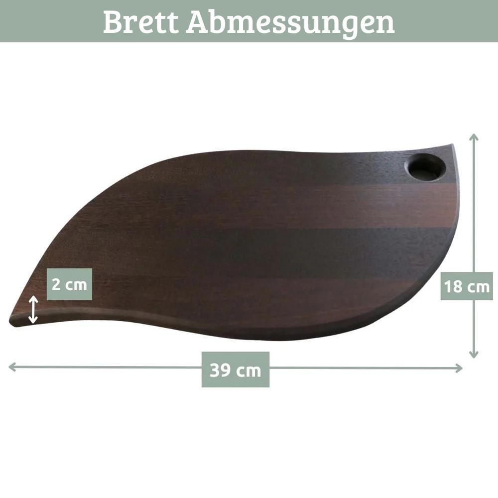 SCHNEIDEBRETT Holz groß OLLI mit Griff 39x18 cm Birkenholz - Braun, Holz (39/18cm) - DELUKE