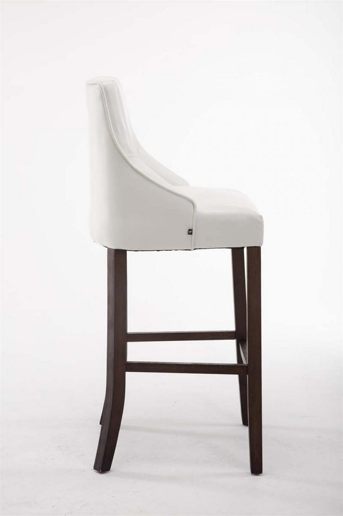 BARHOCKER Lederlook weiß - Weiß, Holz/Textil (54.5/113/53cm) - CLP