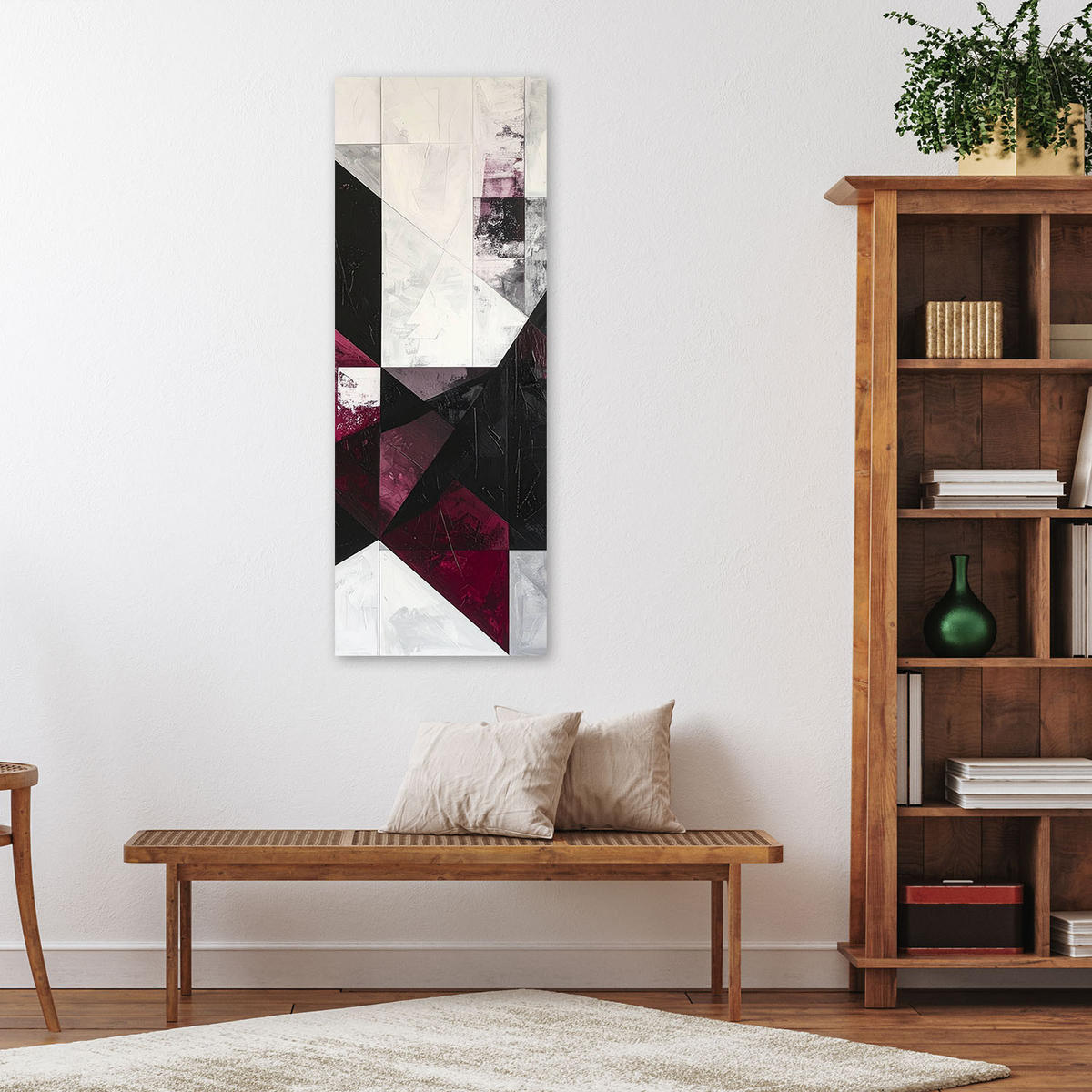 LEINWANDBILD 3D und geometrisch 30x90cm - Rot, Textil (30/90cm) - Feeby