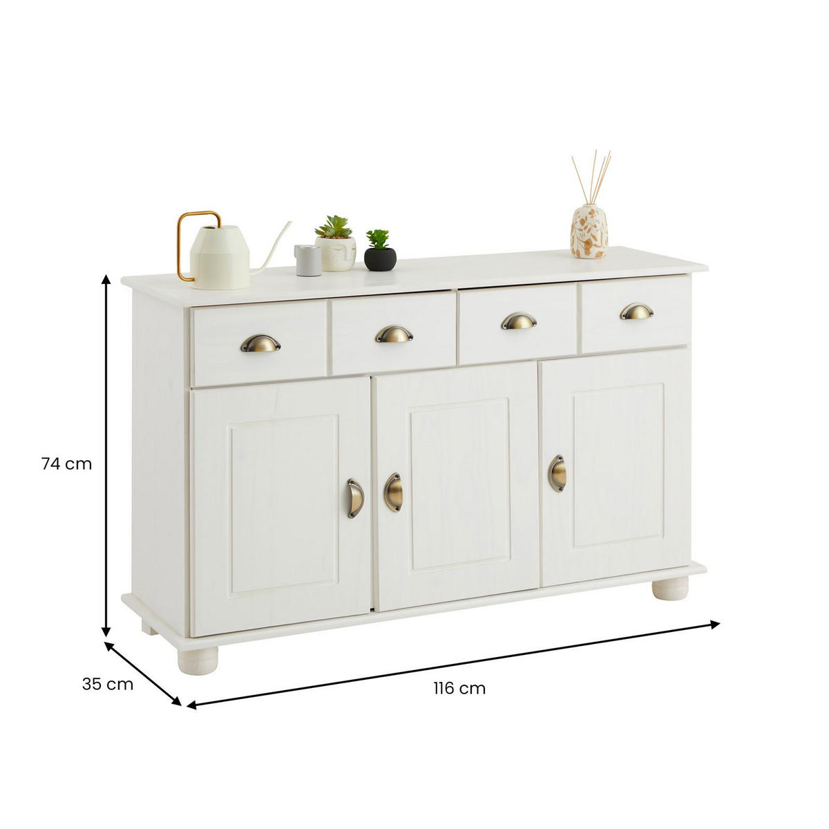 SIDEBOARD COLMAR weiß - Weiß, Holz (116/74/35cm) - IDIMEX