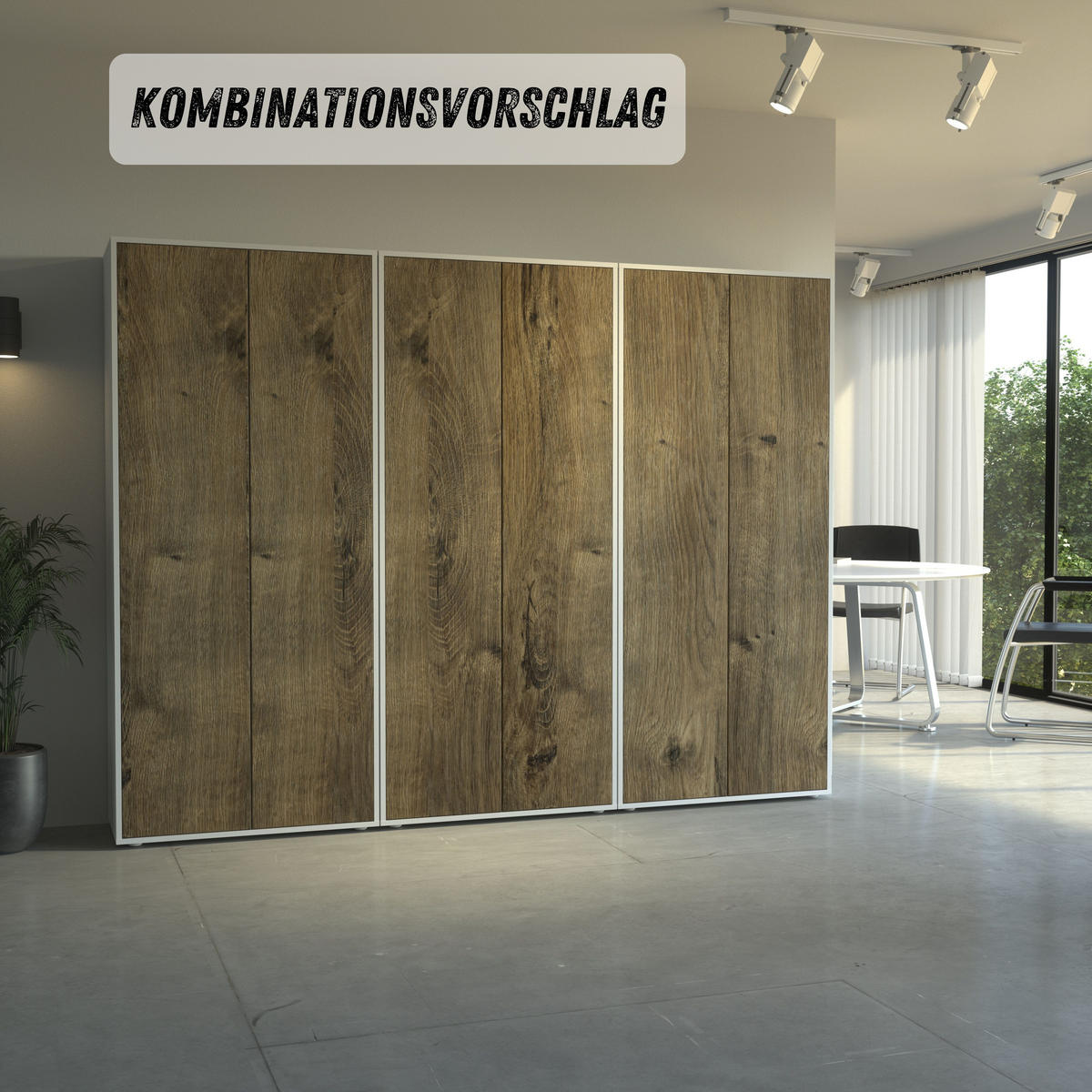 AKTENSCHRANK Amira T00 Eiche Ribbeck 180/80/40 cm - Alteiche, Holzwerkstoff (80/180/40cm) - SIMPLYFURN