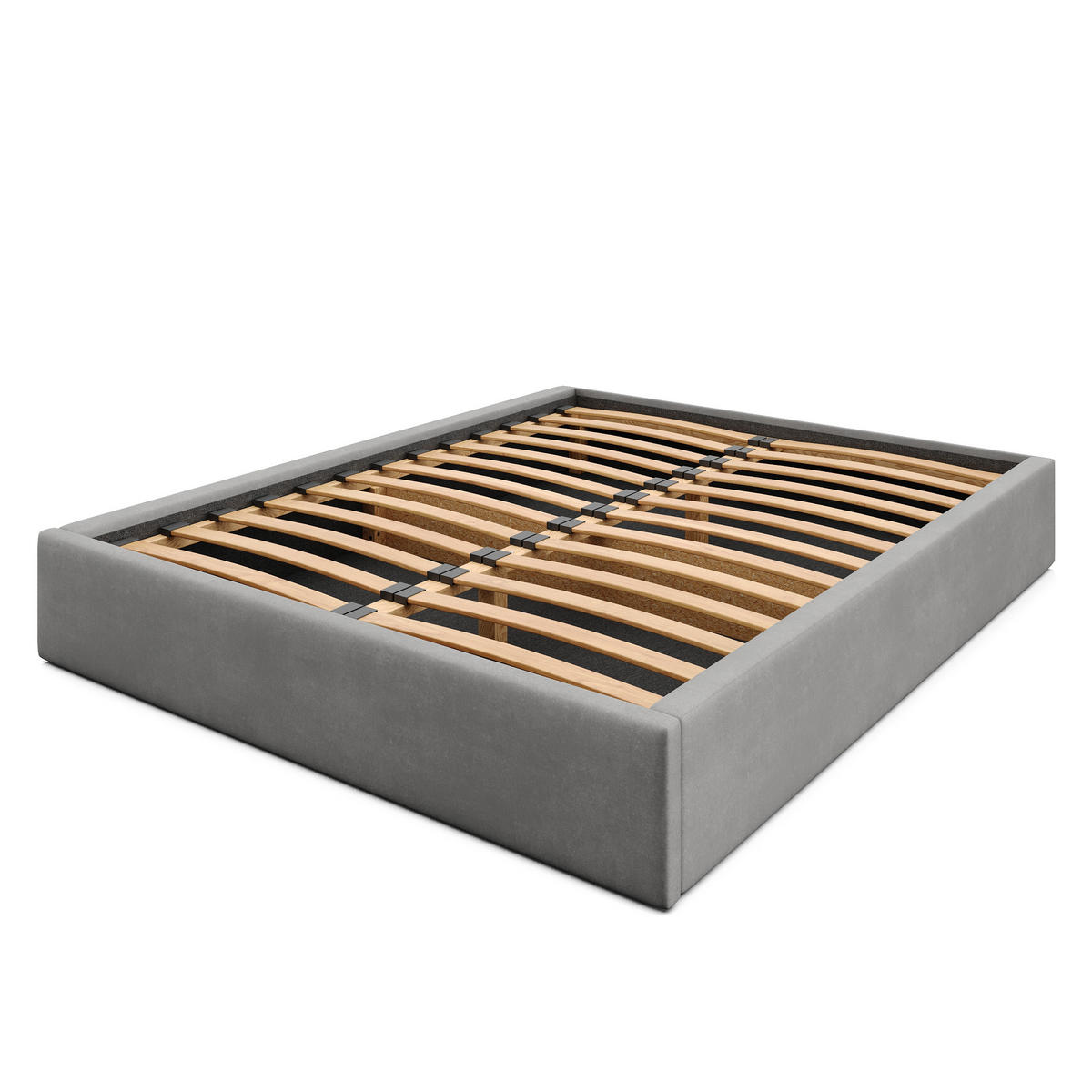 POLSTERBETT 160x200cm Bett mit Stauraum Lattenrost Grau - Grau, Holz/Holzwerkstoff (160/200cm) - Muralo