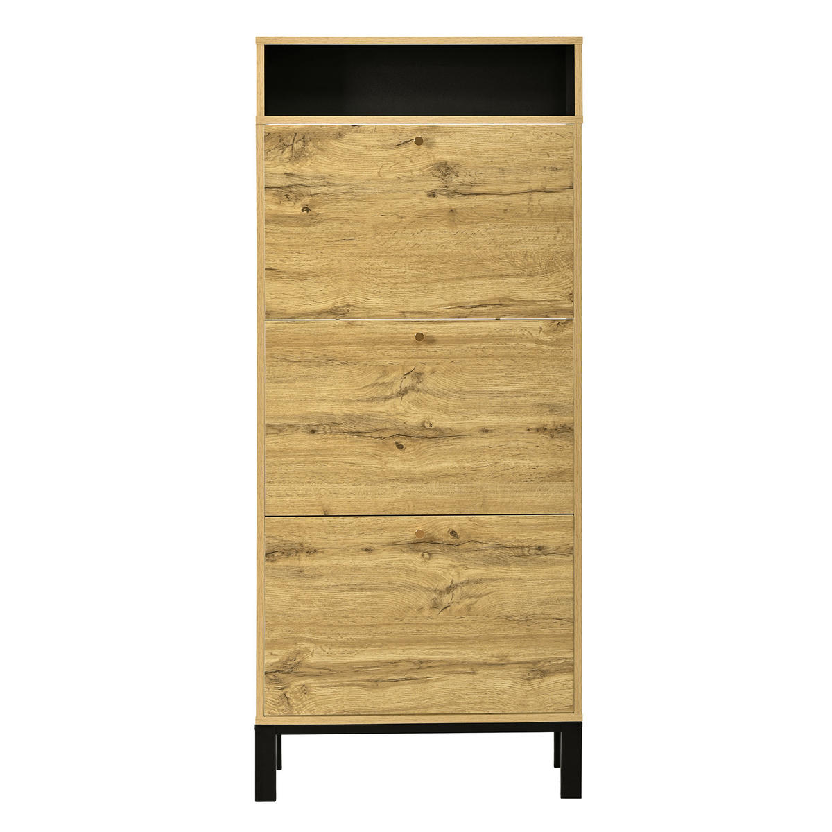 HOCHSCHUHSCHRANK 63/24/147 cm mit 3 Klappen in Naturfarbe, schmales Design - Naturfarben, Holzwerkstoff (63/147/24cm) - BEAOK