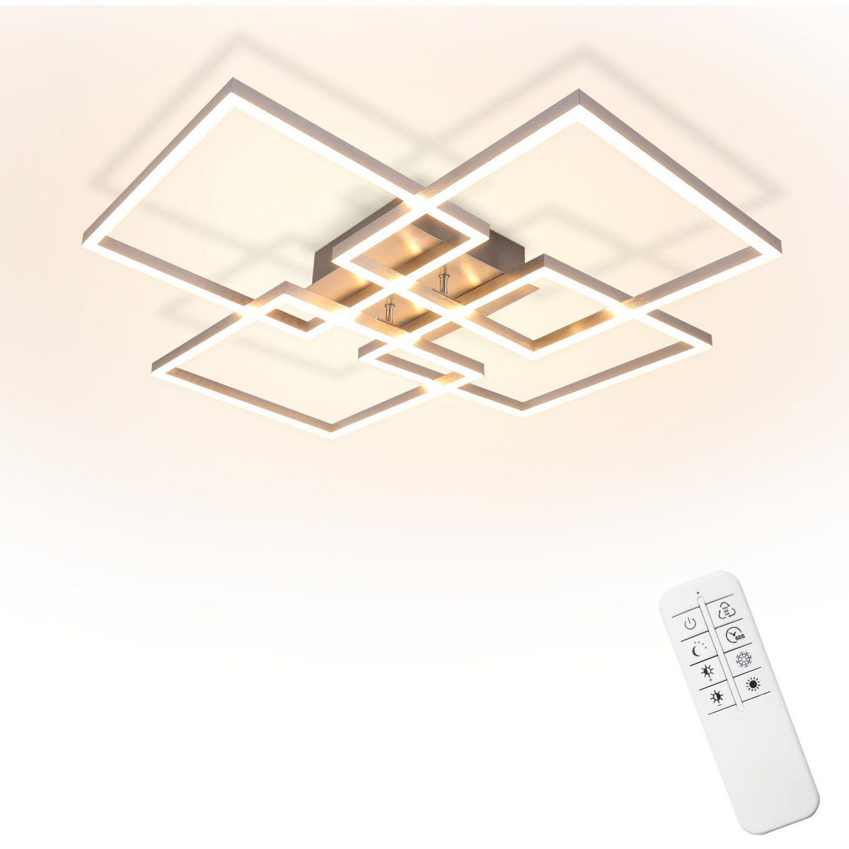 LED-DECKENLEUCHTE Marable 72.4/72.4/7.3 cm - Silberfarben, Metall (72.4/72.4/7.3cm) - Nettlife