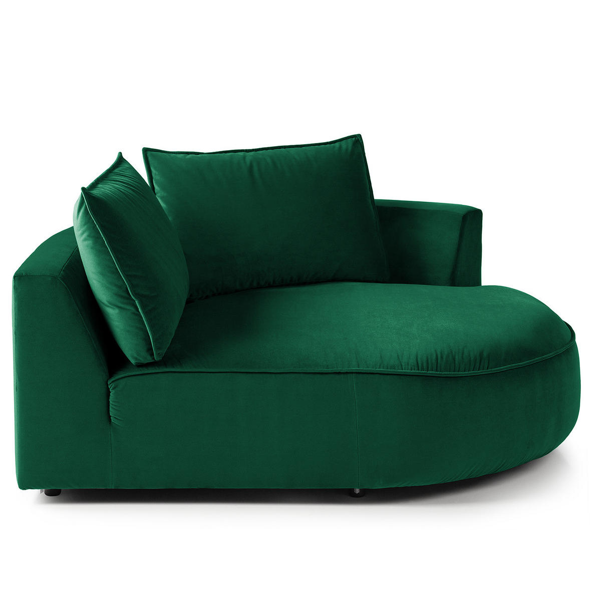 OTTOMANE - modular - Dunkelgrün/Schwarz, Kunststoff/Textil (126/82/154cm) - home24