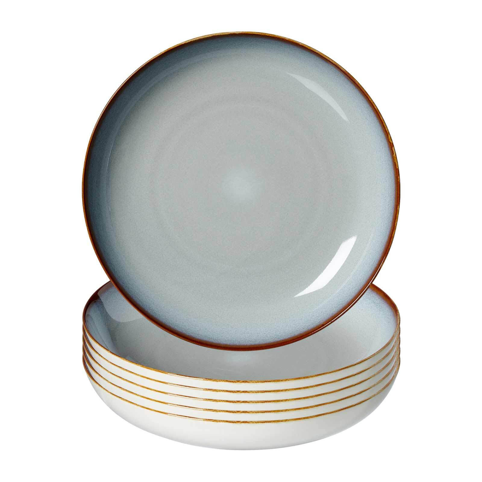 SUPPENTELLER Portofino grau ø 14,5 cm 6er Set - Grau, Keramik (23cm) - Ritzenhoff Breker