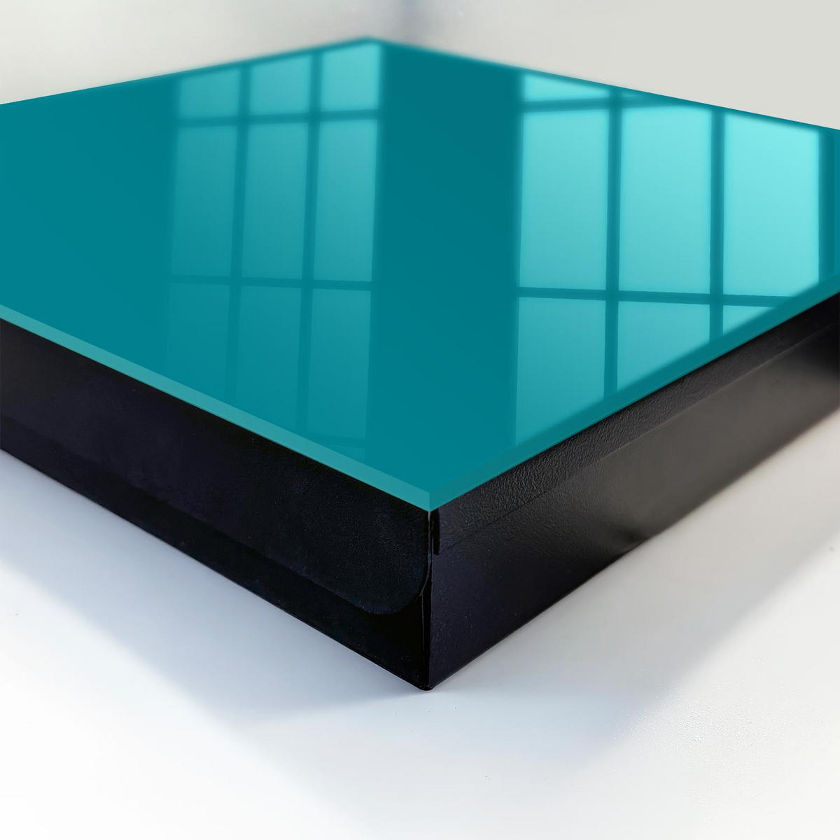 SCHLÜSSELBOX Schwarz 30x30 cm- Türöffnung nach rechts - Kühles Türkis - Türkis, Metall (30/30/5cm) - TULUP